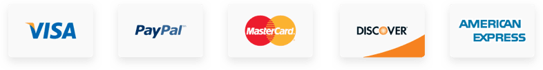 Secure payment accepted: Visa, MasterCard, Amex