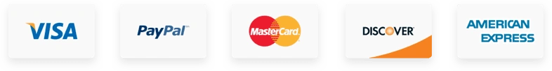 Secure payment – Visa, Mastercard, Amex, Discover accepted